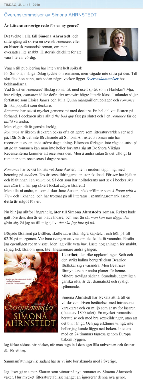 Boklsardagbok:
verenskommelser av Simona AHRNSTEDT